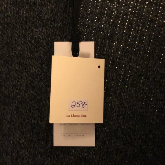 La Llama Alpaca Wool Long Cardigan Sweater - Black Size Large - Picture 13 of 13